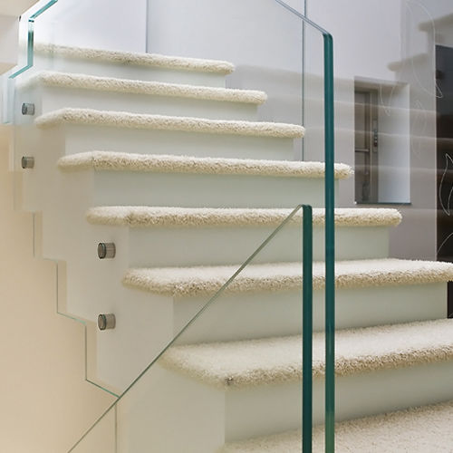 Garde-corps en verre - FIXED POINT - Glas Expert - à panneaux en verre / d'intérieur / pour escalier
