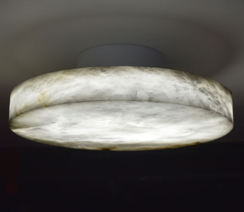 Plafonnier contemporain - PEBBLE - Atelier-alain-ellouz - rond / en albâtre / à LED