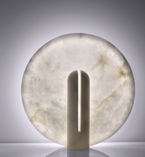 Lampe de table - BONNIE & CLYDE - Atelier-alain-ellouz - en albâtre / contemporaine / sans fil