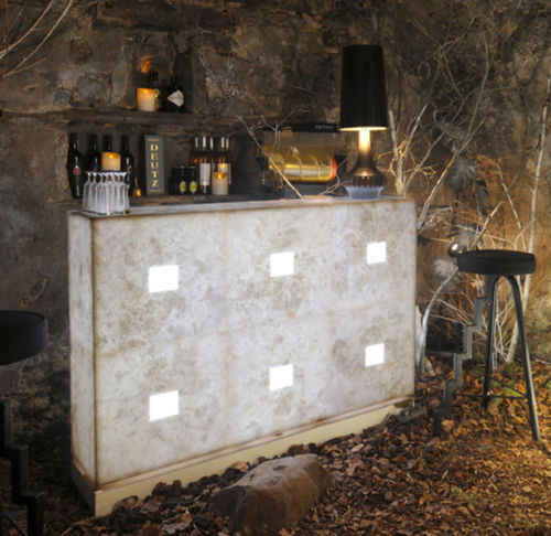 Comptoir de bar - Atelier-alain-ellouz - en albâtre / droit / lumineux