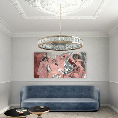 Lustre contemporain - CONCORDE - Atelier-alain-ellouz - en cristal