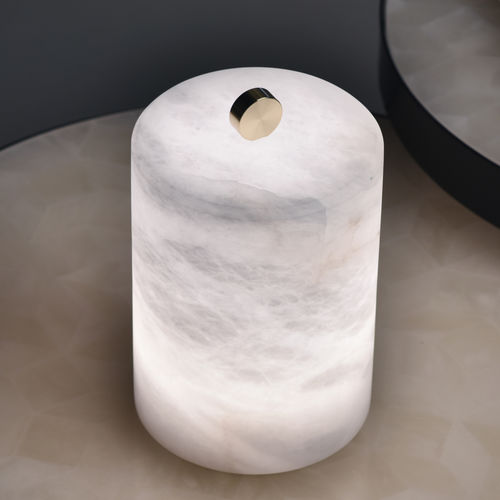 Lampe de table - LYRA  - Atelier-alain-ellouz - nomade / en laiton / en albâtre