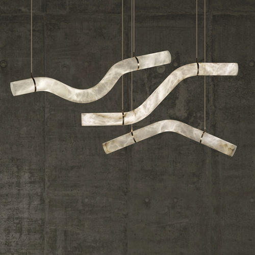 Suspension - LIBERTY - Atelier-alain-ellouz - en bronze / en laiton chromé / en cuir