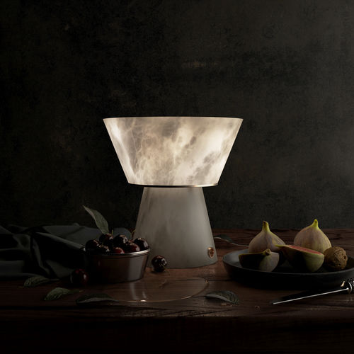 Lampe de table - GAMA  - Atelier-alain-ellouz - nomade / en laiton / en albâtre