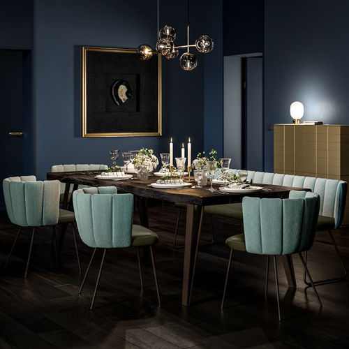 Table à manger contemporaine - NIGHTINGALE - KFF - en bois / en métal / rectangulaire
