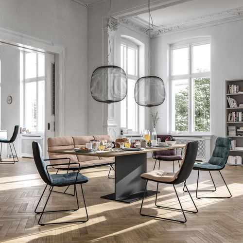 Chaise visiteur contemporaine - ARVA LIGHT - KFF - d'intérieur / en tissu / en cuir