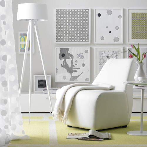 Chauffeuse contemporaine - SOFT - KFF - en tissu / avec repose-pieds / grise