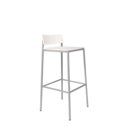 Tabouret de bar contemporain - UNIT - KFF - en contreplaqué moulé / avec piètement en acier / avec piètement en acier inoxydable