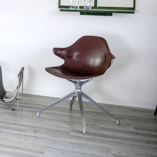 Chaise visiteur contemporaine - KIRK - KFF - d'intérieur / en aluminium / en simili cuir