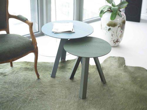 Table d'appoint contemporaine - TRE - Arco - en bois / ovale / rectangulaire