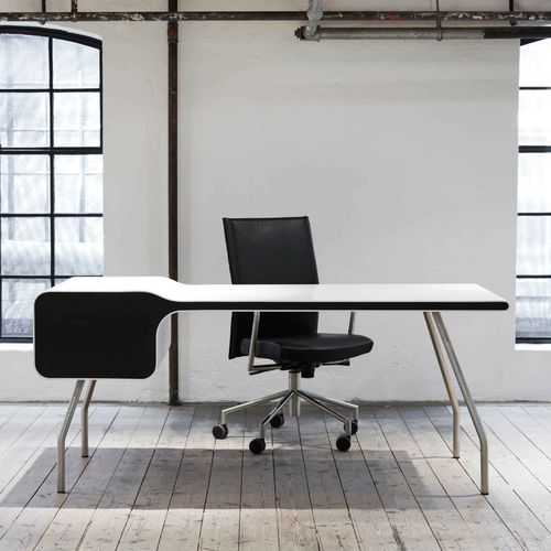 Bureau En Inox Icon Arco Contemporain Avec Rangement Integre