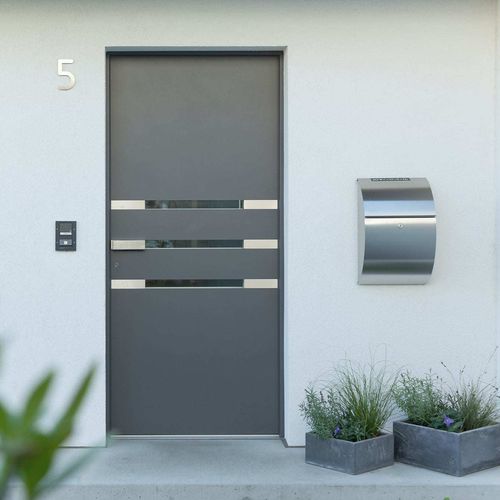 Porte d'entrée - ALUCLIP - Trocal - en verre / aluminium / en PVC