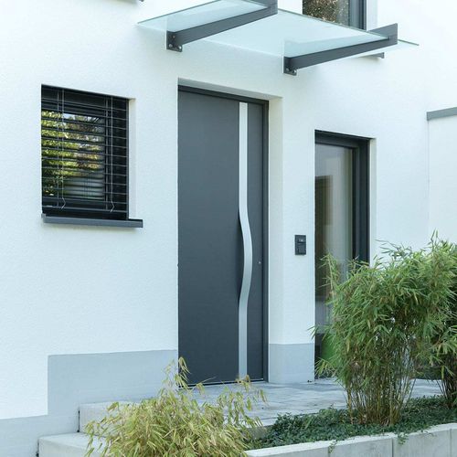 Porte d'entrée - ALUCLIP - Trocal - aluminium / en PVC / battante