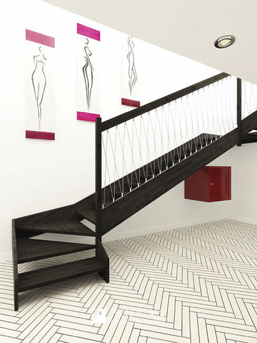 Escalier droit - DOMINA MOOD - TECNOSCALE - quart tournant / demi-tournant / à marches en bois