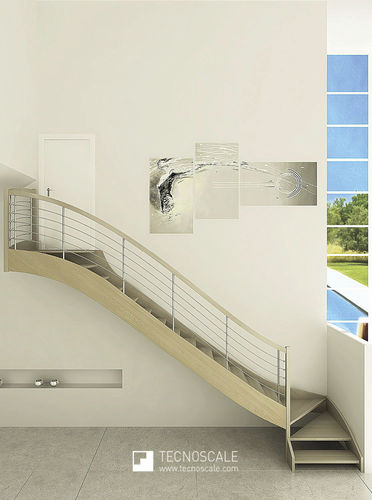 Escalier droit - DOMINA SLIDE - TECNOSCALE - quart tournant / demi-tournant / à marches en bois