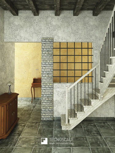 Escalier quart tournant - 900 NOVECENTO MAISON - TECNOSCALE - à marches en bois / structure en bois / résidentiel