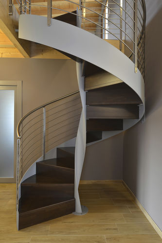 Escalier en colimaçon - ELICA - TECNOSCALE - à marches en bois / à marches en métal / structure en métal