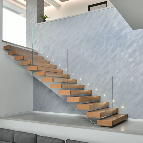 Escalier droit - MANHATTAN - TECNOSCALE - à marches en bois / résidentiel / professionnel