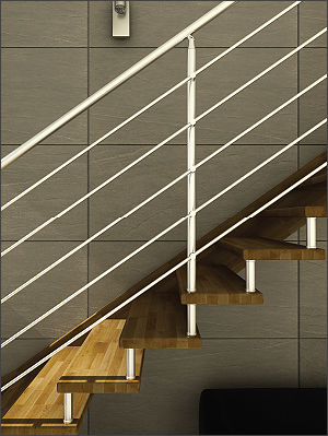 Garde-corps en inox - ROUND MINI ROUND - TECNOSCALE - à barreaux / d'intérieur / pour escalier
