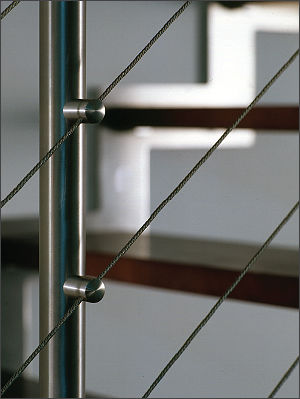 Garde-corps en inox - ROUND MARINA - TECNOSCALE - en câble / d'intérieur / pour escalier