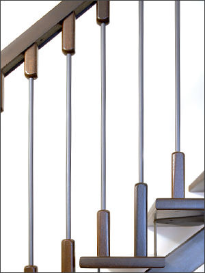 Garde-corps en métal - COMPOSIT - TECNOSCALE - en bois / à barreaux / d'intérieur