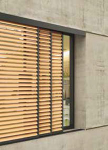 Brise-soleil en bois - DUCOSLIDE SLIMFRAME - Duco - pour façade