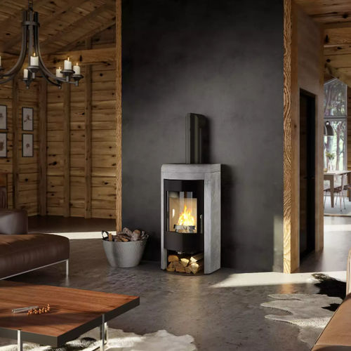 Poêle à bois - LAVI­TA - Rika - 5 kW - 10 kW / au sol / contemporain
