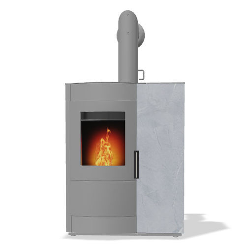 Poêle à bois - INDUO II - Rika - à granulés / 5 kW - 10 kW / mixte