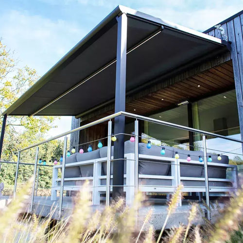 Pergola rétractable - B128 - Brustor - adossée / en aluminium / couverture en toile