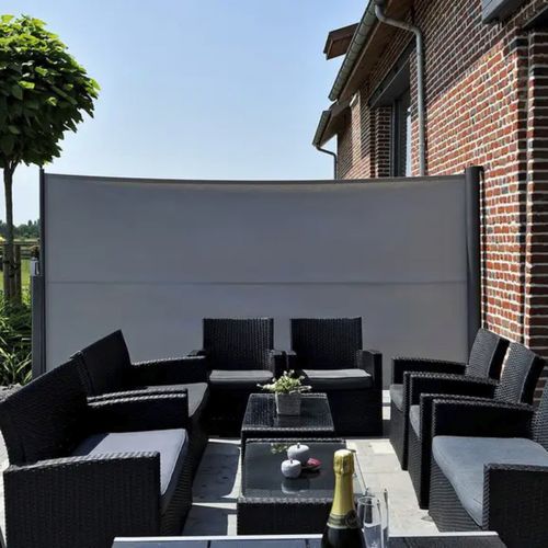 Paravent contemporain - WINDBLOCKER - Brustor - en toile / en aluminium extrudé / d'extérieur