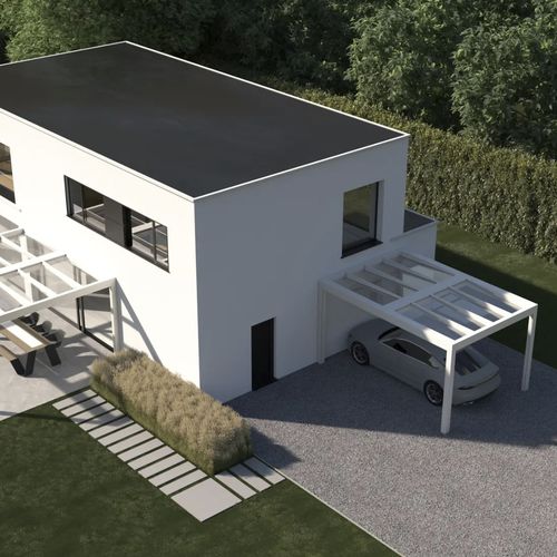 Pergola adossée - B700 - Brustor - en aluminium / en verre / couverture en verre