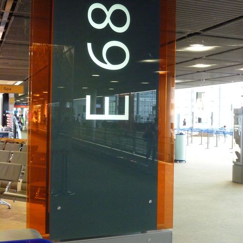 Panneau signalétique au sol - SERISTAL IMAGE VANCEVA PLASTOFLOAT - Macocco - en verre / d'orientation / double face