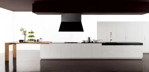 Cuisine contemporaine - BLOK - Zampieri Cucine - en bois / avec îlot / avec poignée intégrée