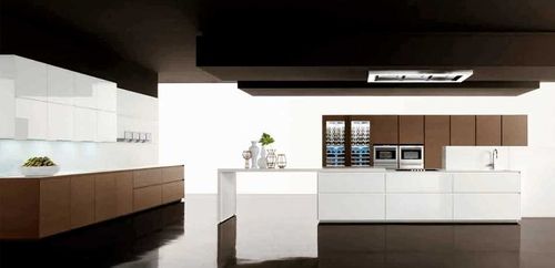 Cuisine contemporaine - GLASs - Zampieri Cucine - en placage de bois / sans poignée / laquée