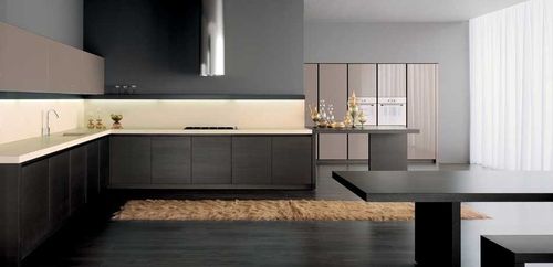 Cuisine contemporaine - AXIS - Zampieri Cucine - en placage de bois / sans poignée