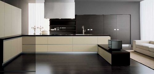 Cuisine contemporaine - AXIS - Zampieri Cucine - en placage de bois / sans poignée / laquée