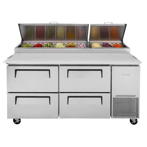 Table de préparation pour pizza - TPR-67SD-D4-N - Turbo Air - en acier inoxydable / mobile / réfrigérée