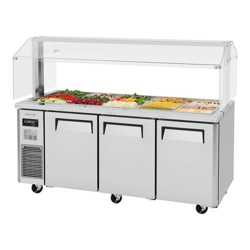 Buffet réfrigéré central - JBT-72-N - Turbo Air - à roulette / pour restaurant