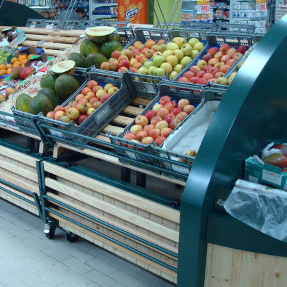 Rayonnage professionnel - 1200  - MAFIROL - pour fruits et légumes / en bois