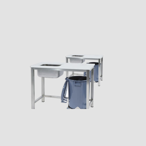 Table de préparation en acier inoxydable - MAFIROL - avec évier / professionnelle