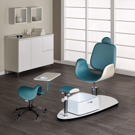 Fauteuil de pédicure en simili cuir - OASIS - Medical & Beauty - avec pompe hydraulique / avec repose-pieds / blanc