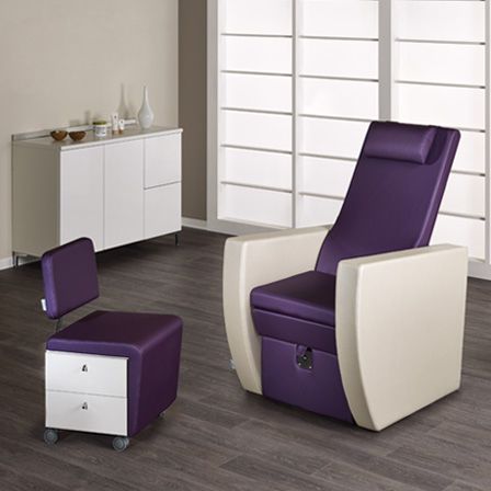 Fauteuil de pédicure en simili cuir - PACIFIC PODO - Medical & Beauty - avec repose-pieds / blanc