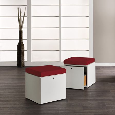 Pouf contemporain - MAGIC BOX - Medical & Beauty - en bois / avec rangement / d'accueil