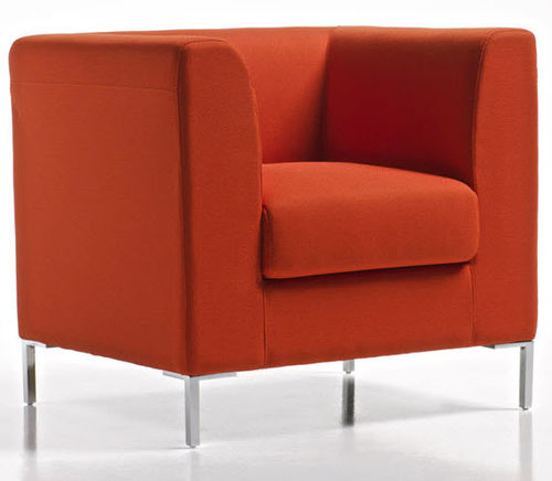 Fauteuil visiteur contemporain - FRAME - Diemme - en mousse de polyuréthane / en métal / rouge