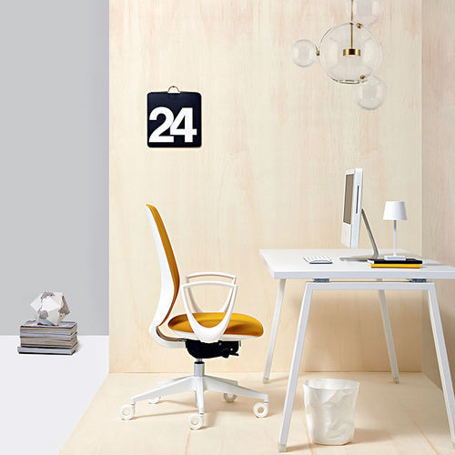 Fauteuil de bureau contemporain - SKIN - Diemme - en tissu / en aluminium / tapissé