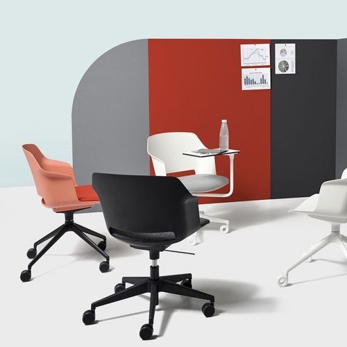 Fauteuil de bureau contemporain - CLOP - Diemme - en tissu / en aluminium poli / en polypropylène