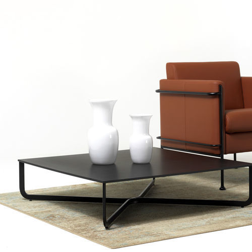 Table basse contemporaine - XL - Diemme - en noyer / en placage de bois / en métal
