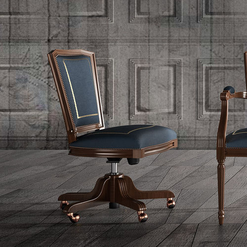 Chaise de bureau classique - 01005 - Ofifran - d'intérieur / en cuir / avec piètement en bois