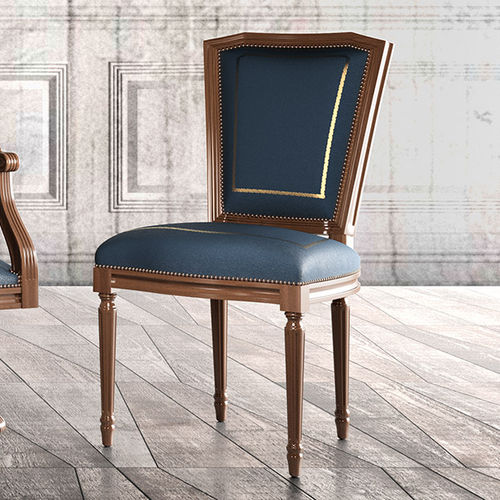 Chaise visiteur classique - 01004 - Ofifran - d'intérieur / en cuir / avec piètement en bois