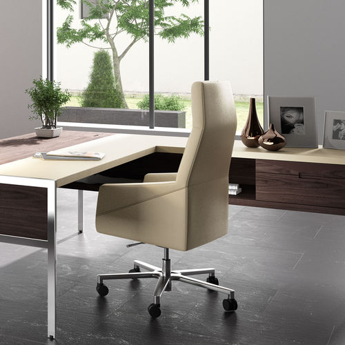 Fauteuil de direction contemporain - RAY  - Ofifran - en cuir / en tissu / en aluminium